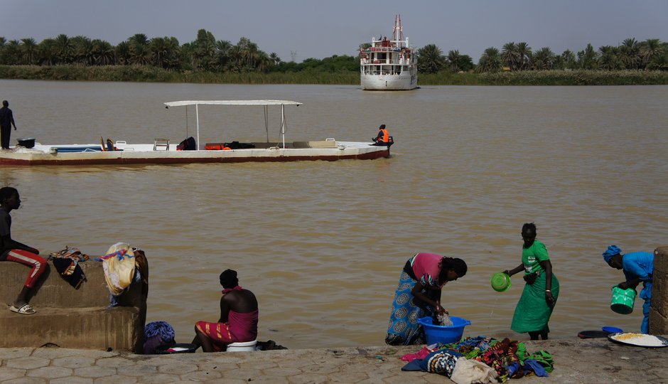 Mit der Bou el Mogdad auf dem Senegal River